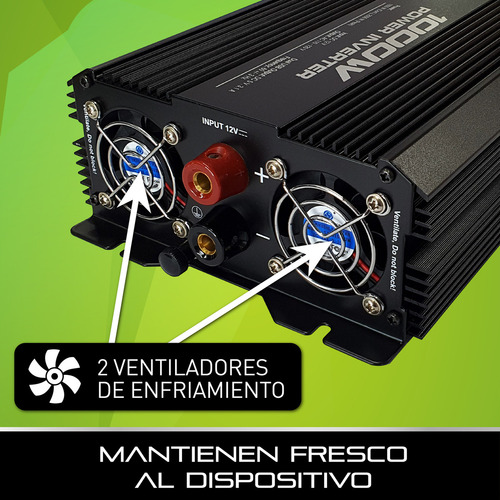 Conversor De Corriente Taika 12v A 110v 1000w 3 Ca Y 2 Usb