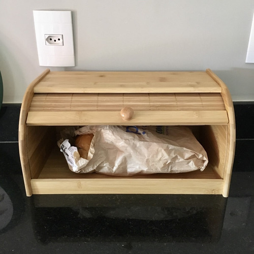 Imagem 7 de 9 de Porta Pão Bambu Organizador De Pães Torrada Bolo