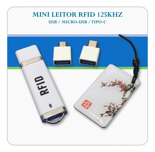 2x Mini Leitor Rfid Usb Android Linux Windows Typec - 125khz