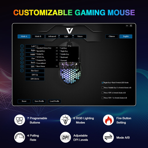 Ratón Rgb Para Juegos, Ratón Usb Con Cable Y Carcasa En Form