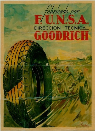 Funsa Goodrich Afiche Del Año 1950 - Lámina 45x30 Cm.