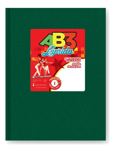 Cuaderno Laprida Ab3 / Abc 50h Rayado Verde