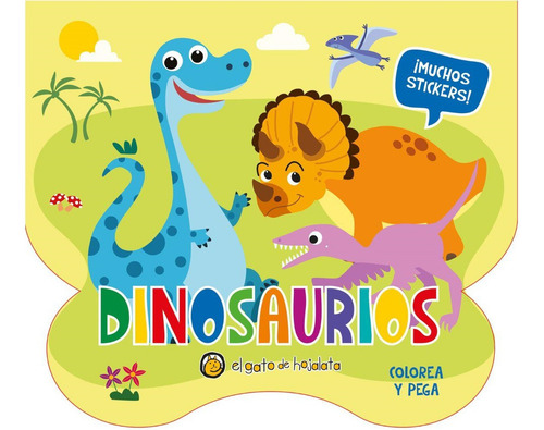 Colorea Y Pega: Dinosaurios, De El Gato De Hojalata. Editorial Editorial Guadal S.a., Edición 1 En Español