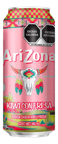 6 Pack Té Helado Arizona Sabor Fresa Kiwi 460 Ml