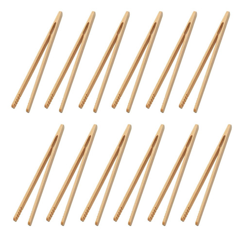 Yuyudehm 12 Pcs Toast Tinks, Pinzas De Tostadas De Bambú Y