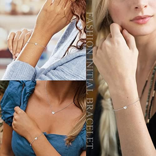 Pulsera Con Letra S De Corazón Pulsera Con Inicial De Plata