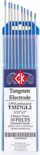 Ck T3327gl2 Electrodo De Tungsteno Lanthanated 2% 3/32  X 7 