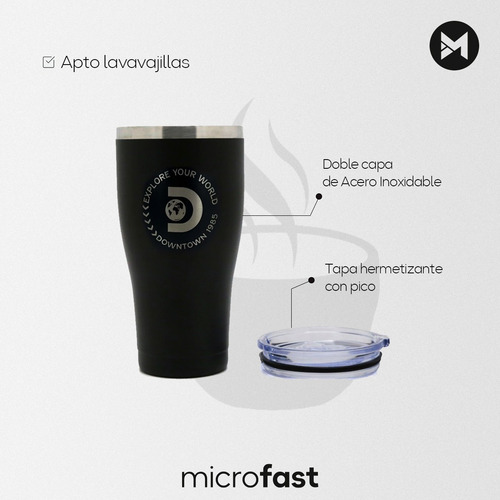 Imagen 3 de 7 de Vaso Térmico Discovery 900ml Acero Inox Frío Calor Con Tapa