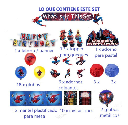 Spiderman Globos De Cumpleaños Decoración Kit De Fiesta