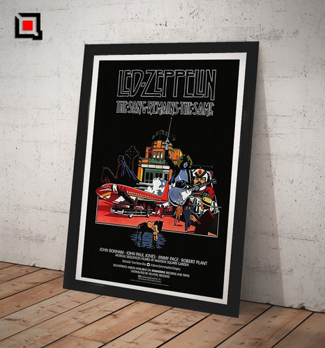 Cuadro Led Zeppelin Lamina Cuadro Vidrio Poster 1976 Retro