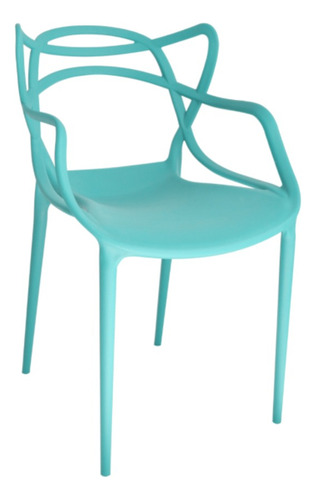 Cadeira de jantar Top Chairs Top Chairs Allegra, estrutura de cor  azul-turquesa, 8 unidades