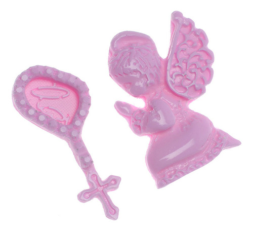 Molde De Silicone 142 - Mini Terço Com Anjinho - Batizado