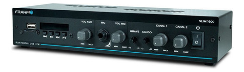 Amplificador receptor de sonido ambiental Frahm Slim 1600 G5 de 60 W, color negro, potencia de salida RMS de 60 W