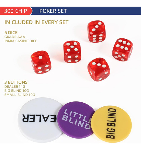 Juego De Fichas De Poquer Para Texas Holdem, Blackjack, T...