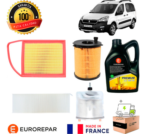 Kit Filtros Para Peugeot Partner 1.6 Dv6td B9 2012 2018