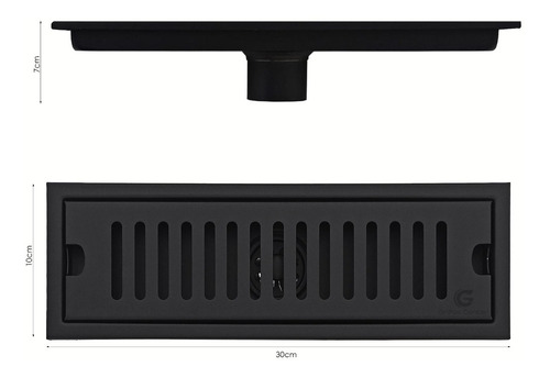 Imagen 2 de 5 de Rejilla De Piso Rectangular Tipo Ladrillo Negra De 30cm