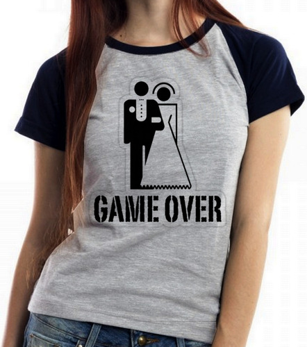 Blusa Baby Look Game Over Casamento Jogo Engraçada Namorados