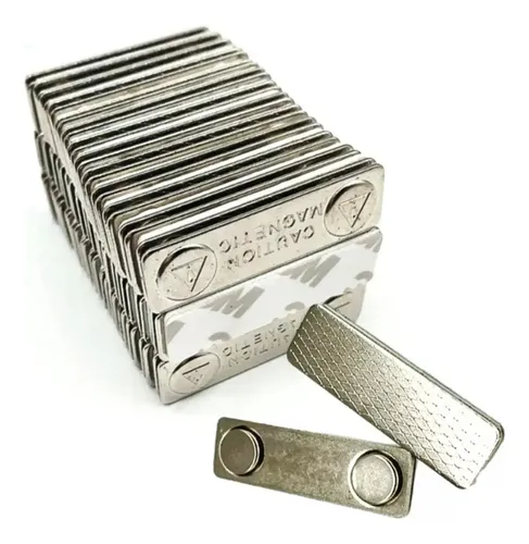 Conjunto Para Crachá Imã Magnético Retangular 100 Unidades Prateado ...