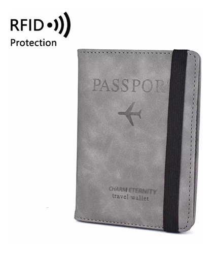 Funda Para Pasaporte Y Simcard Gris