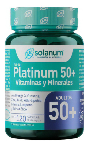 Solanum Platinum 50+ Vitaminas Y Minerales Adultos 120c Sabor Sin Sabor