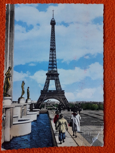 Hermosa Postal Torre Eiffel De París Francia