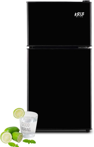 Refrigerador Con Congelador 3.5ft3 Ajustable Negro Krib B
