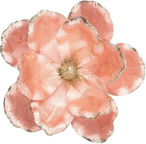 6 Flores Rosas Ki Store Adorno Para Arbol De Navidad 22cm