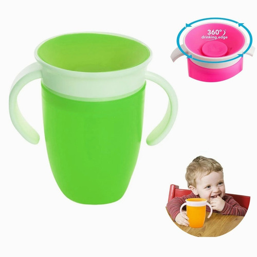 Vaso Entrenador 360 Antiderrames, Bebés,varios Colores Color Verde