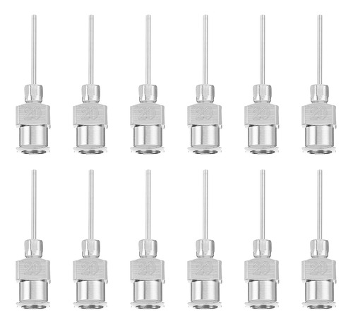 Aguja Dosificadora Metálica De Acero Inoxidable, 12 Unidades