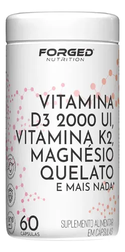 Vitamina D3 2000UI + Vitamina K2 + Magnésio Quelato 60 Cápsulas, ...