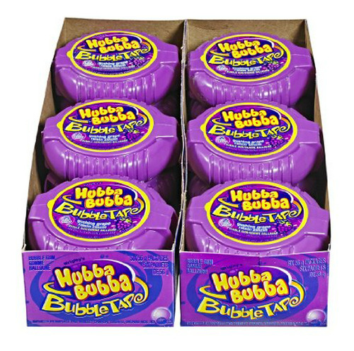 Chicle - Chicle - Hubba Bubba Bubble Tape, Gushing Grape, 6 