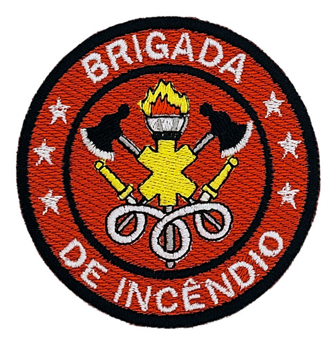 Kit 10 Apliques Brigada De Incêndio 8cm Bordado Termocolante