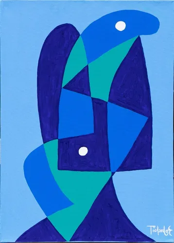 comprar Enrique Pichardo,personajes En Azules,acrílico Sobre Lienzo