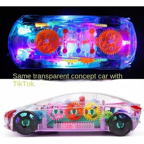 Juguete Coche De Carreras Con Luz Led Mecanismo Transparente