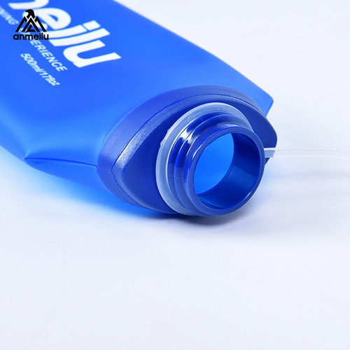 2pcs 500ml Botella De Agua Plegable Soft Flask Con Popote