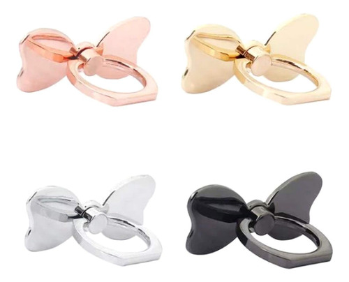 4 Pack Metal Bow Phone Ring Holder, Bowknot Phone Finge...
