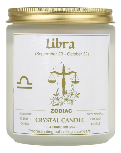 Libra Rose - Velas Perfumadas De Cristal Curativo, Regalos D