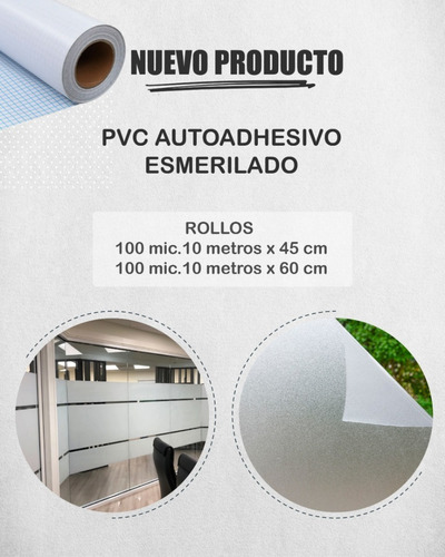 Imagen 1 de 4 de Rollo Contact Esmerilado P/vidrios Ventanas 45 Cm X10 Mts