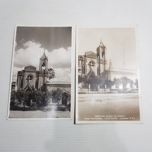 Antigua Postal Capilla Villa María Córdoba Lote X2 Mag 60918