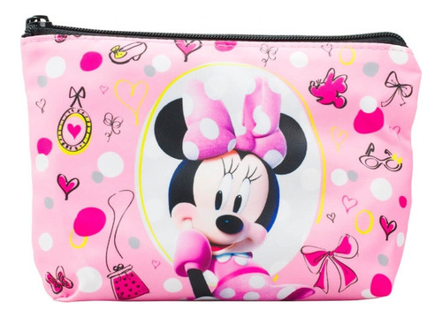 Necessaire Bolsinha Infantil Menina Rosa Minnie Mouse 14x20