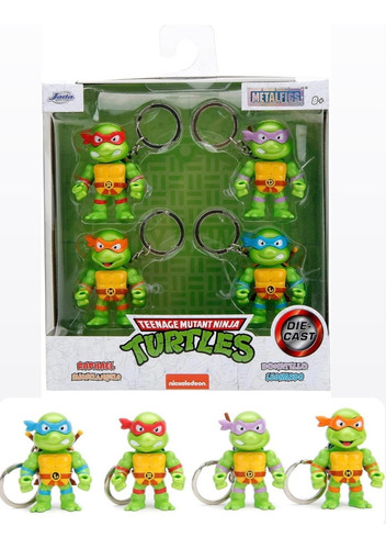 Llaveros Jada Metalfigs Tmnt Tortugas Ninja 5cm Pack 4