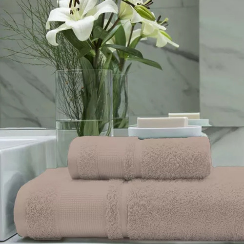 Arcoiris Premium Edy set de toalla y toallón algodón color canela