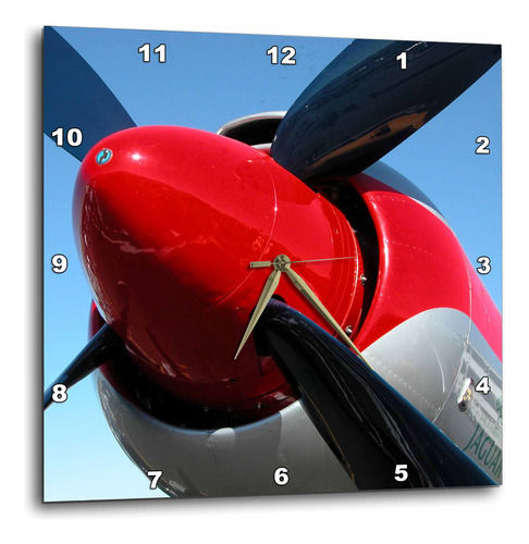 Reloj De Pared Aviones Fotografía De Hélice 25 X 25 Cm