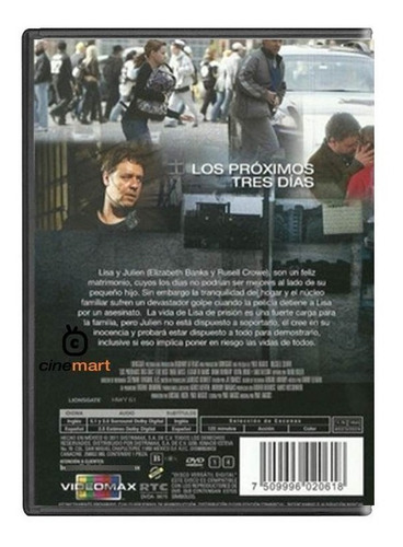 Los Proximos Tres Dias The Next Three Days Russell Crowe Dvd