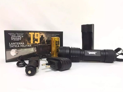 Imagem 3 de 12 de Lanterna Tatica Led Cree T9 Policial Recarregável Com Zoom