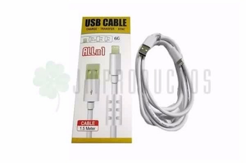 Cable Jm Compatible iPhone 5 5c 5s 6 7 1.5 Mts X2 Unidad
