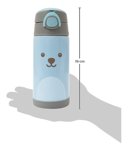 Imagem 5 de 8 de Garrafa Térmica Infantil Canudo Aço Inox 400 Ml Buba
