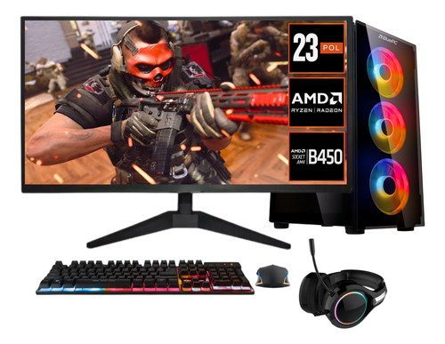 Pc Gamer Completo Amd Ryzen 5 5600gt 16gb Ssd 480gb 500w 21