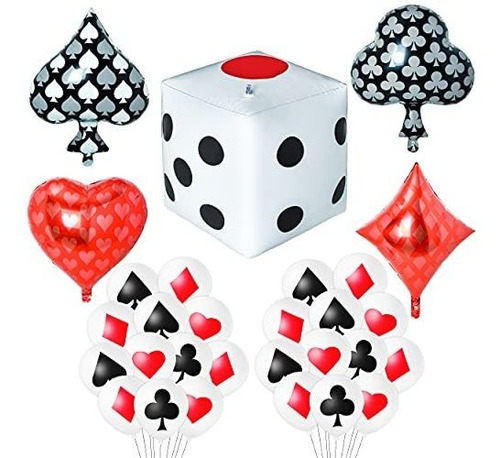 29 Piezas De Globos De Fiesta Temáticos De Casino, Glo...
