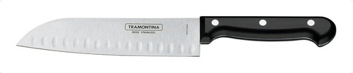 Faca 7 Polegadas Santoku Inox Ultracorte Cozinha Tramontina Cor Preto